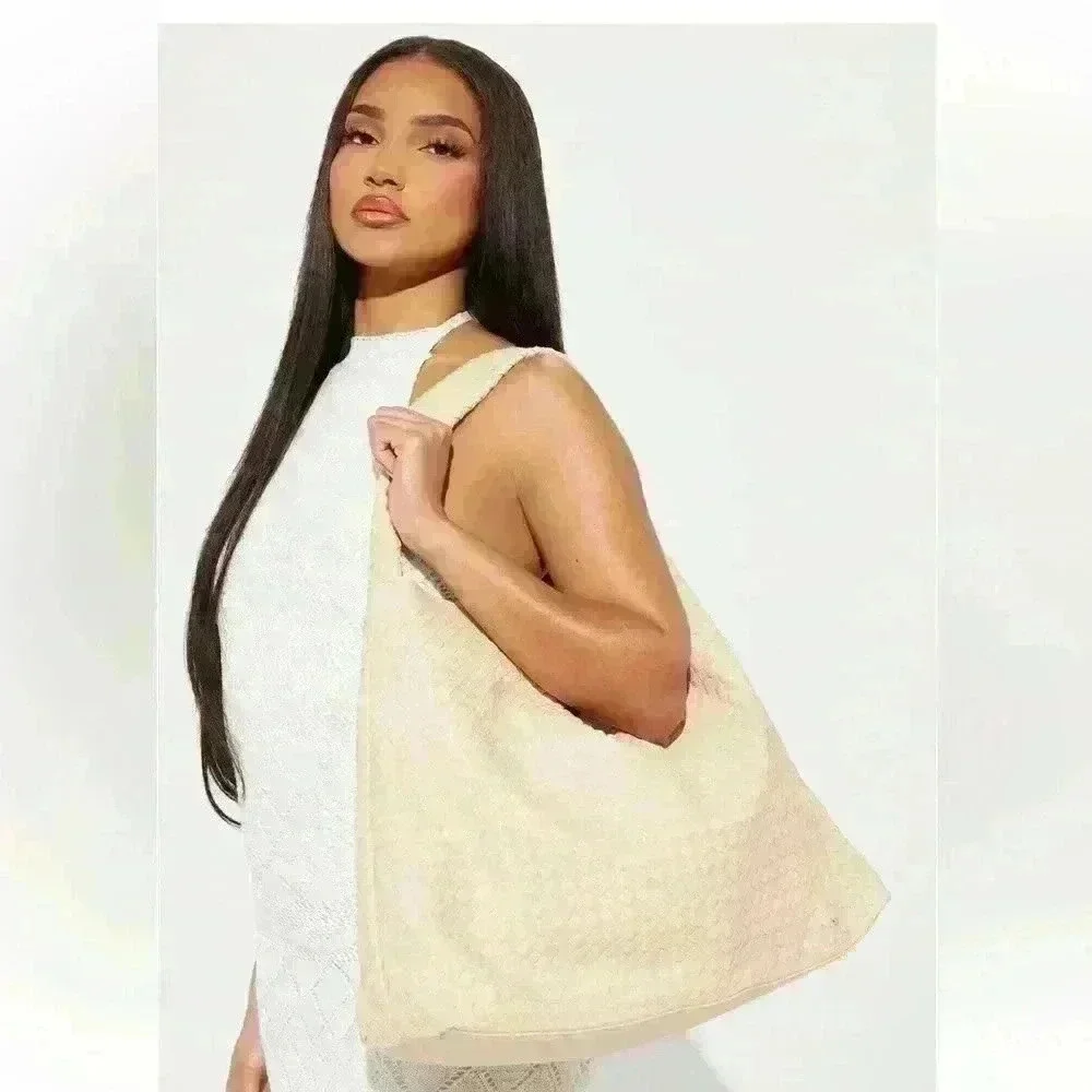 NWT FASHION NOVA Casual Hobo Shoulder Bag - Beige